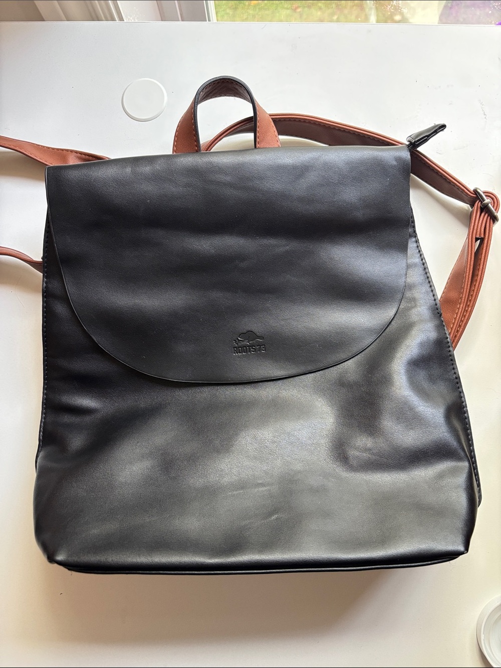 ROOTS Leather Backpack